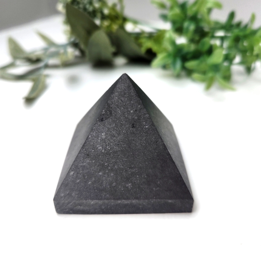Shungite pyramid carving - crystals gemstone rock